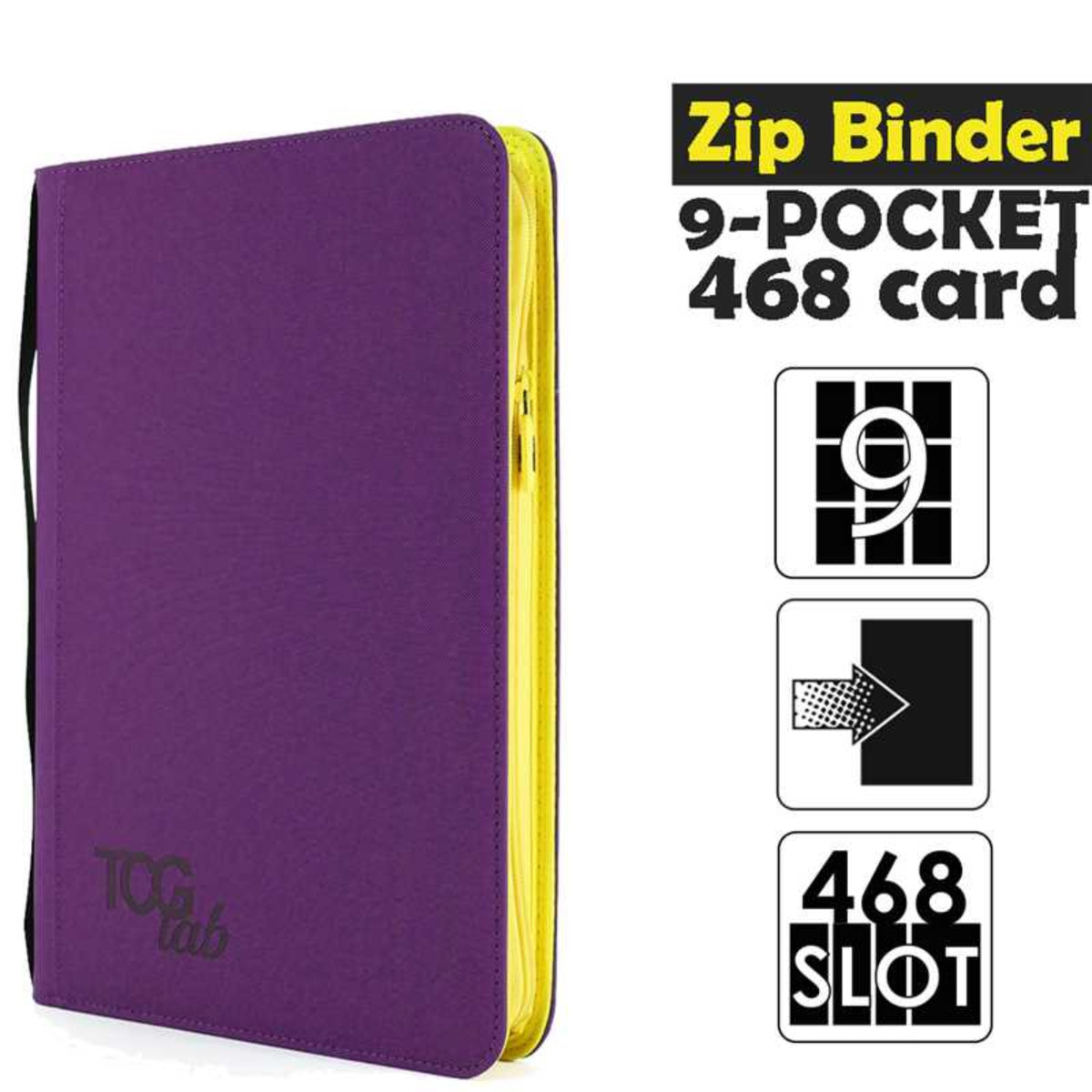 TCGLab Zip Binder 9 Tasche – 468 Carte – con Zip Gialla