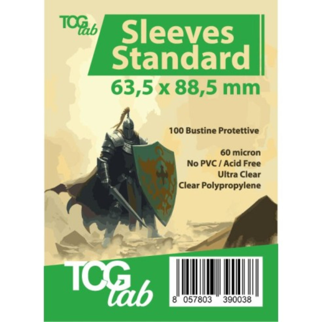 TCGLab Sleeves Standard Ultra Clear 60 Micron – 100 Bustine Protettive 63,5×88,5 mm