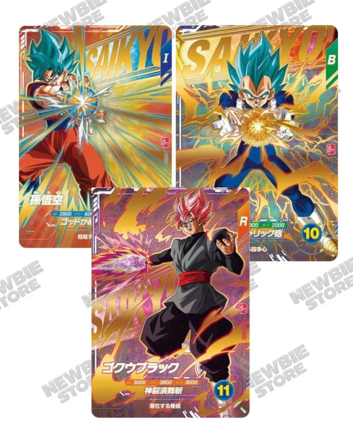 Dragon Ball Super Divers - Kit 3 Carte Promo Saikyo Jump - Goku, Vegeta, Goku Black (SDVPJ)