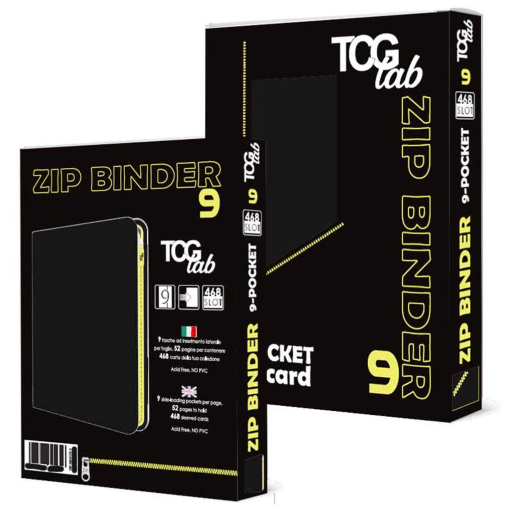 TCGLab Zip Binder 9 Tasche – 468 Carte – con Zip Gialla