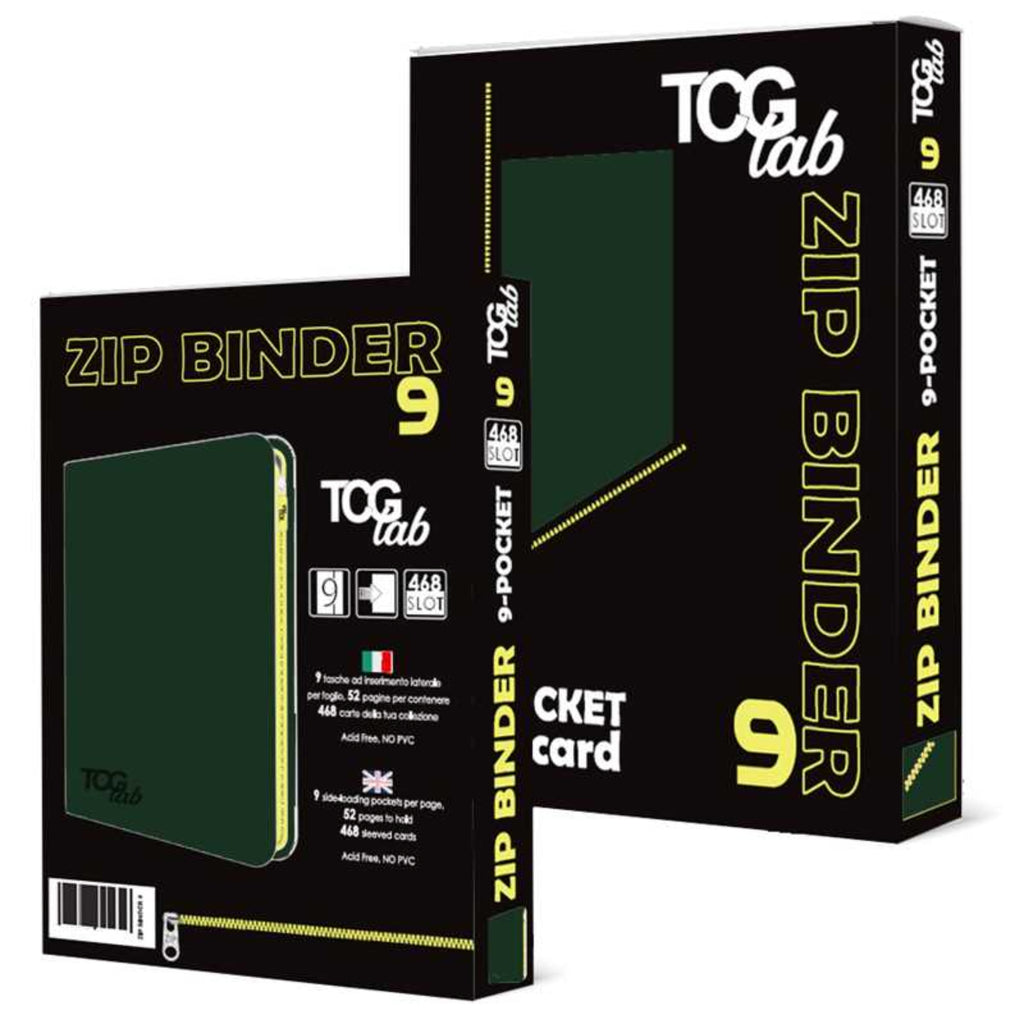TCGLab Zip Binder 9 Tasche – 468 Carte – con Zip Gialla